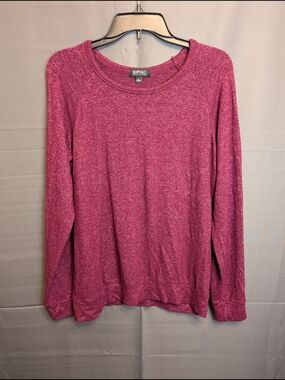 Buffalo Fleece-Blend Long Sleeve Top - Berry Pink